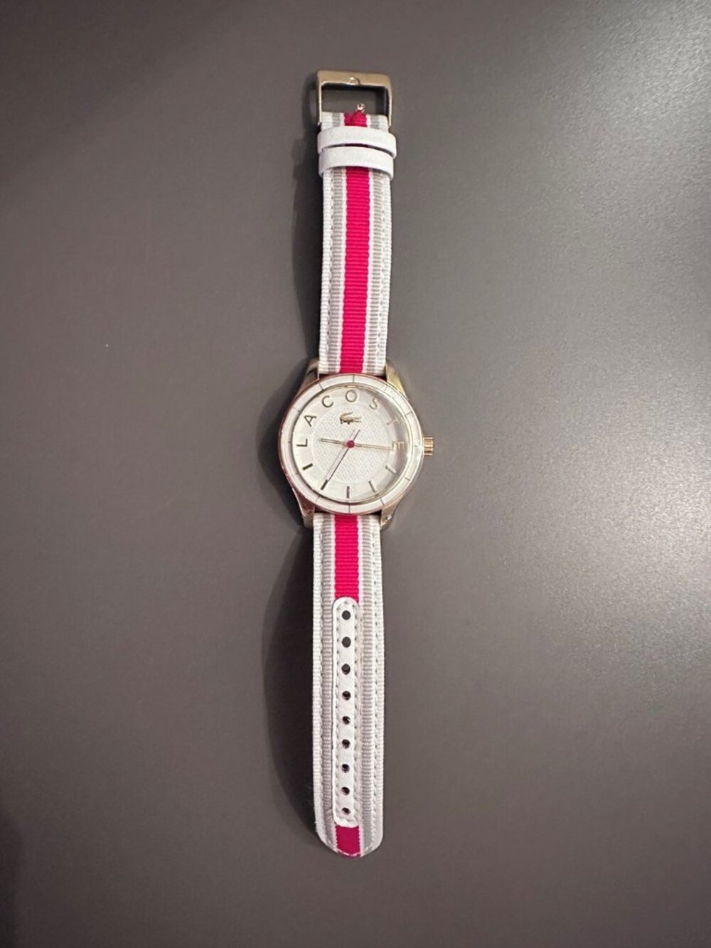 Lacoste White & Pink Strap Watch - New - Battery Needs Replacement